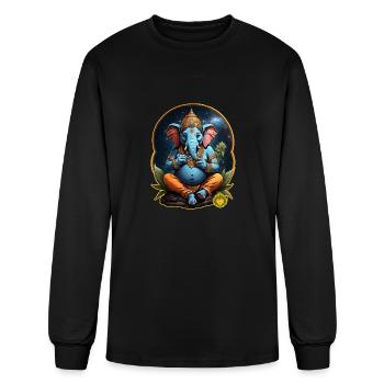 Ganesha weed hindu - Men's Long Sleeve T-Shirt - black - Front