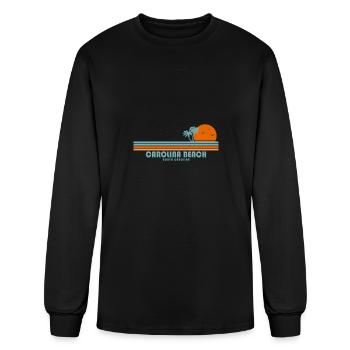 Carolina Beach North Carolina Sun Palm Trees - Men's Long Sleeve T-Shirt - black - Front