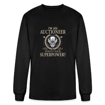 Funny Auctioneer Awesome - Men's Long Sleeve T-Shirt - black - Front