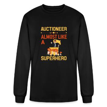 Funny auctioneer - Men's Long Sleeve T-Shirt - black - Front