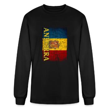 Andorra Flag Gift Women Men Children Andorra Retro - Men's Long Sleeve T-Shirt - black - Front