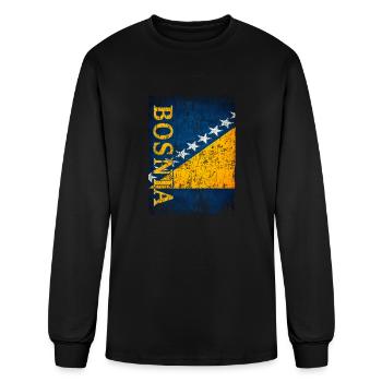 Bosnia Flag Gift Women Men Children Bosnia Retro - Men's Long Sleeve T-Shirt - black - Front
