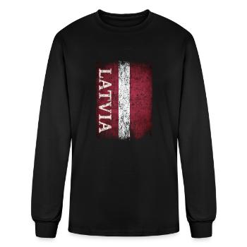 Latvia Flag Women Men Children Latvia Vintage - Men's Long Sleeve T-Shirt - black - Front