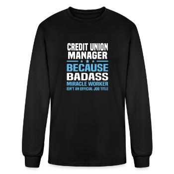Credit Union Manager - Men's Long Sleeve T-Shirt - black - Front