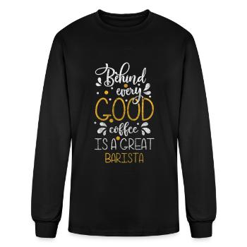 Coffee Portafilter Milk Coffee Bean - Men's Long Sleeve T-Shirt - black - Front