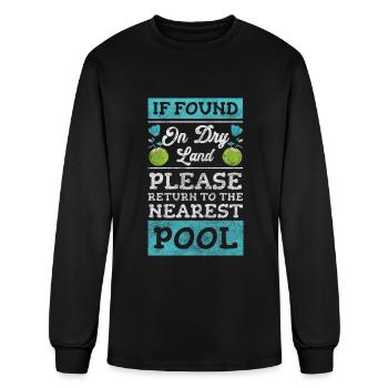 Pool Water Competition Sun - Men's Long Sleeve T-Shirt - black - Front