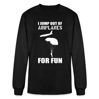 Funny Skydiving Skydiver - Men's Long Sleeve T-Shirt - black - Front