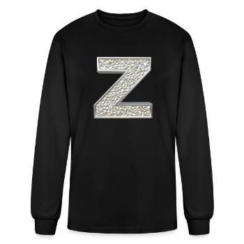 Z, letter, letter Z, initial, initial Z, monogram, - Men's Long Sleeve T-Shirt - black - Front