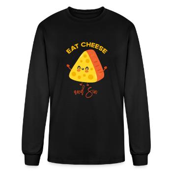 Eat Cheese And Sin - Men's Long Sleeve T-Shirt - black - Front
