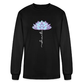 Yoga Lover Spiritual Shanti Lotus - Men's Long Sleeve T-Shirt - black - Front