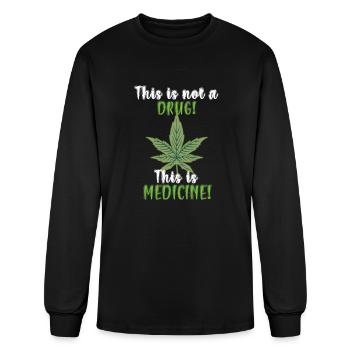 Cannabis Marijuana Hemp Leaf Medicine - Men's Long Sleeve T-Shirt - black - Front