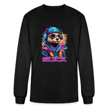Slick Otter - Men's Long Sleeve T-Shirt - black - Front
