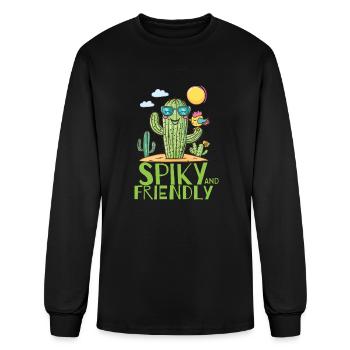 Spiky And Friendly - Men's Long Sleeve T-Shirt - black - Front