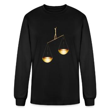 Golden Libra Balance Symbol in a Precious Style - Men's Long Sleeve T-Shirt - black - Front