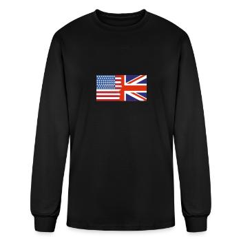 Half Uk Half USA Flags - Men's Long Sleeve T-Shirt - black - Front