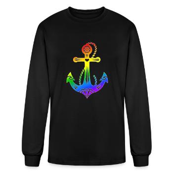 Présentateur Rainbow Gay Pride LGBT LGBTQ - T-shirt à manches longues Homme - noir - Devant