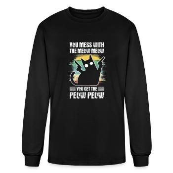 You Mess With The Meow - Men's Long Sleeve T-Shirt - black - Front