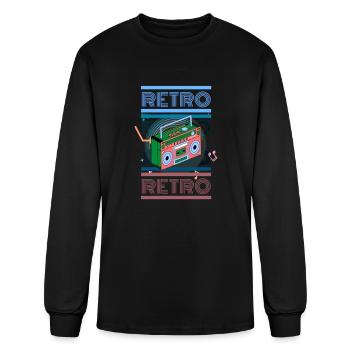 80's retro boombox - Men's Long Sleeve T-Shirt - black - Front