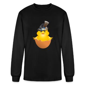 Bavarian chick with traditional hat in eggshell - Men's Long Sleeve T-Shirt - black - Front