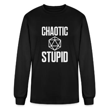 Chaotic Stupid Dm Gamer Gaming Board Die Alignment - Men's Long Sleeve T-Shirt - black - Front