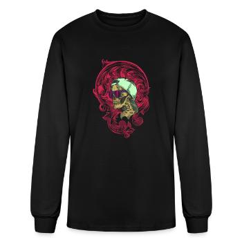 Cool Skull Ornament - Men's Long Sleeve T-Shirt - black - Front