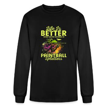 Covered In Paintball Splatters Tactical Player Pai - Men's Long Sleeve T-Shirt - black - Front