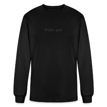 Rekh per Bold Text on Speckled Night - Men's Long Sleeve T-Shirt - black - Front
