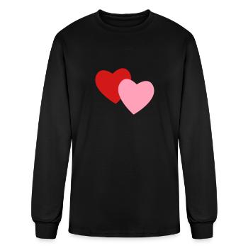 cœurs - T-shirt à manches longues Homme - noir - Devant