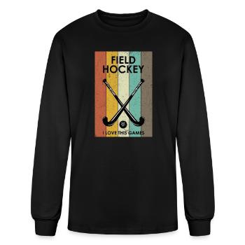 Field Hockey I Love This Games - Men's Long Sleeve T-Shirt - black - Front