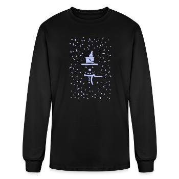 Minimalist Snow Bottle Hat Illustration - Men's Long Sleeve T-Shirt - black - Front