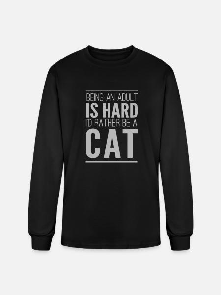 Being an adult is hard I d rather be - Men's Long Sleeve T-Shirt - black