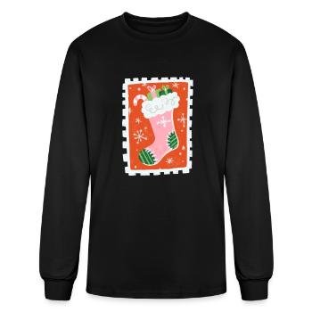 Stocking Stamp - Men's Long Sleeve T-Shirt - black - Front