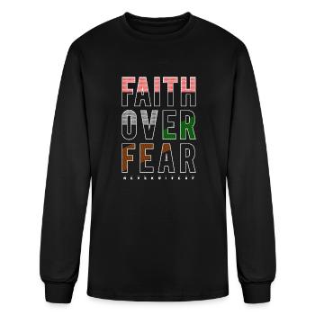 Faith Over Fear - Men's Long Sleeve T-Shirt - black - Front