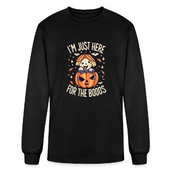 Halloween T-shirt Women I'm Just Here for T-shirt - Men's Long Sleeve T-Shirt - black - Front