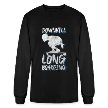 Longboard Skating Cool - Men's Long Sleeve T-Shirt - black - Front