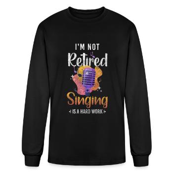 Singer Melody Choir Microphone - Men's Long Sleeve T-Shirt - black - Front