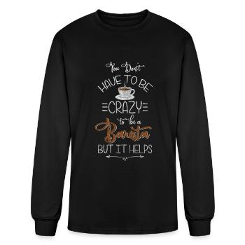 Barista Latte Macchiato Coffee Bean - Men's Long Sleeve T-Shirt - black - Front