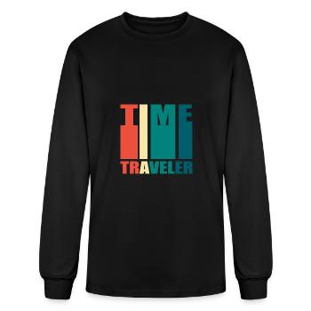 Retro Time Traveler Time Machine Time Travel - Men's Long Sleeve T-Shirt - black - Front