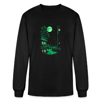 Moonlit Marina - Men's Long Sleeve T-Shirt - black - Front