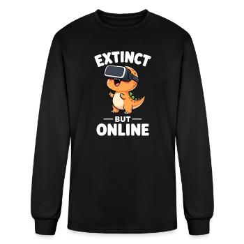 Dino T-Rex Virtual Reality Gamer Quote - Men's Long Sleeve T-Shirt - black - Front