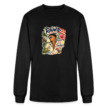 Cartoon based RA- playa , sol, y Perreo - Men's Long Sleeve T-Shirt - black - Front