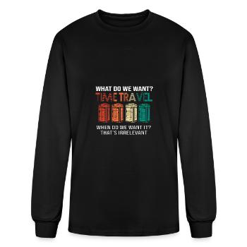 Retro Time Travel Machine Funny Time Travelling - Men's Long Sleeve T-Shirt - black - Front