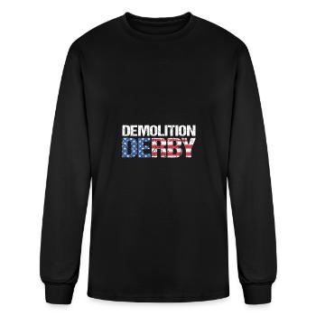 4th Of July US Flag Motorsport Demolition Derby - Men's Long Sleeve T-Shirt - black - Front