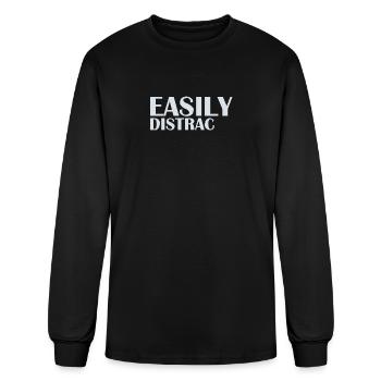 Easily Distracted - Men's Long Sleeve T-Shirt - black - Front
