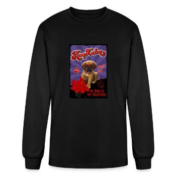 happy valentines day with a dog - Men's Long Sleeve T-Shirt - black - Front