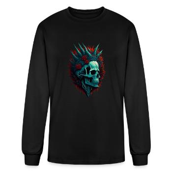 Skull With Thorns and Roses - Men's Long Sleeve T-Shirt - black - Front