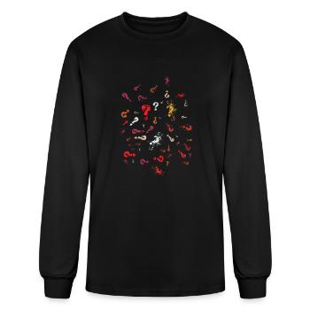Halloween Question Mark Splatter - Men's Long Sleeve T-Shirt - black - Front
