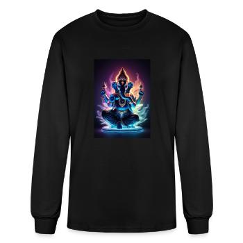 Ganesha Neon Art - Men's Long Sleeve T-Shirt - black - Front