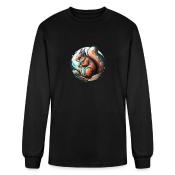 squirell give birth - Men's Long Sleeve T-Shirt - black - Front
