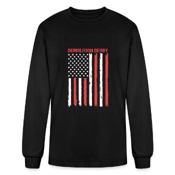 4th Of July US Flag Demolition Derby Demo Derby - Men's Long Sleeve T-Shirt - black - Front